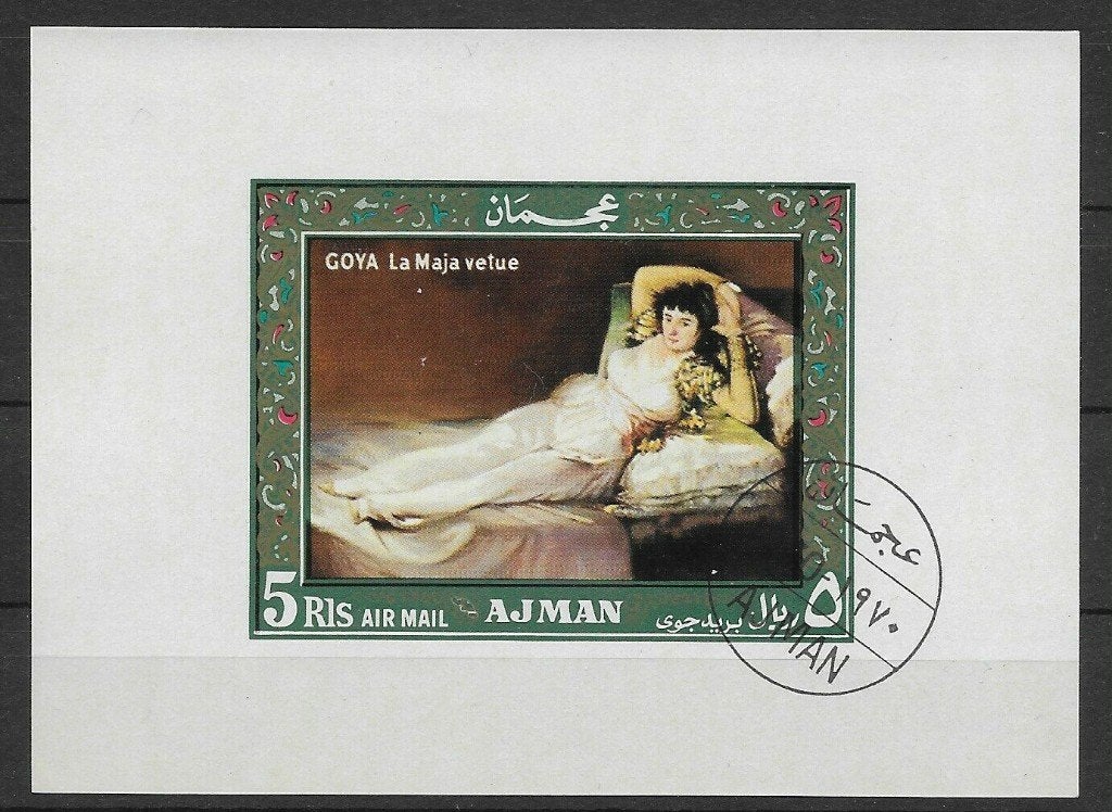 Ajman State Goya La Maja Vetue 1969 Gestempeld, Postzegels en Munten, Ophalen, Gestempeld, Midden-Oosten