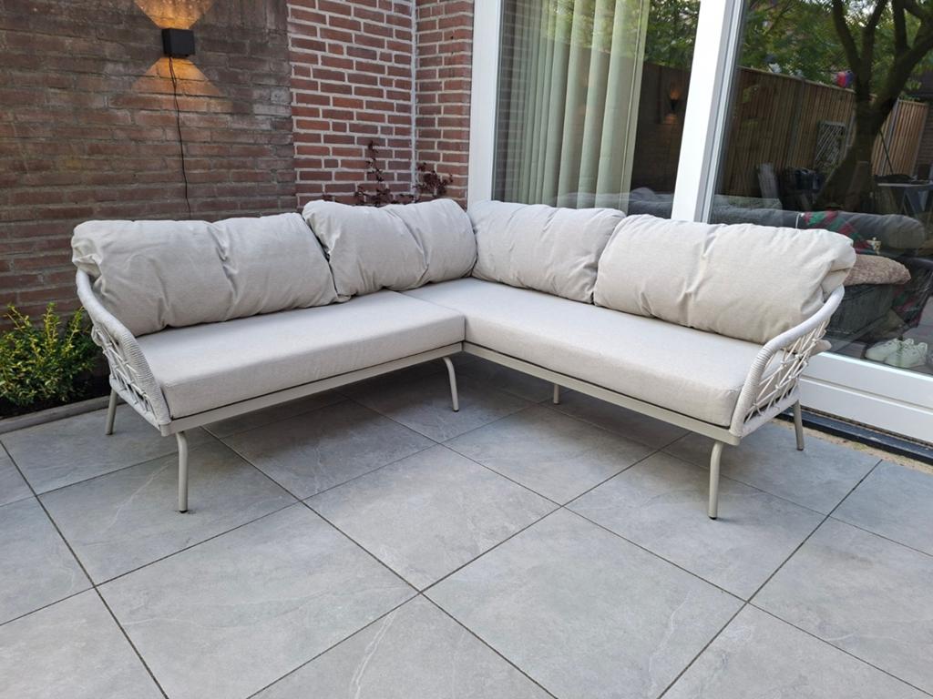 Loungset zandkleur nieuwstaat, Ophalen, Aluminium