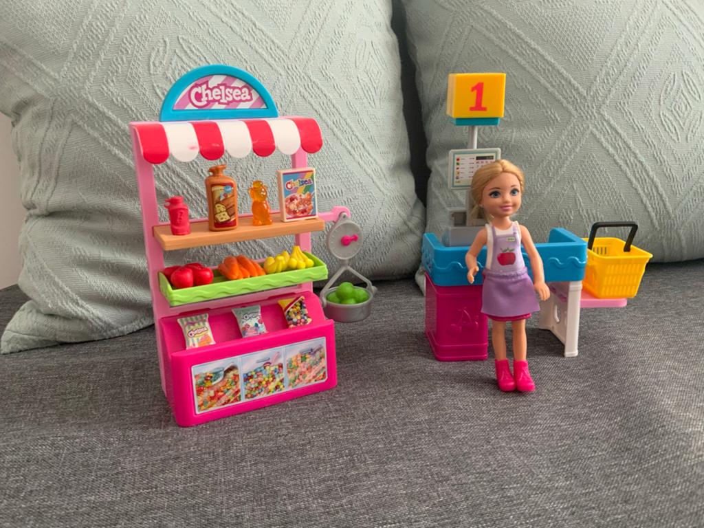 Barbie Chelsea Supermarkt Speelset met Pop, Ophalen, Zo goed als nieuw