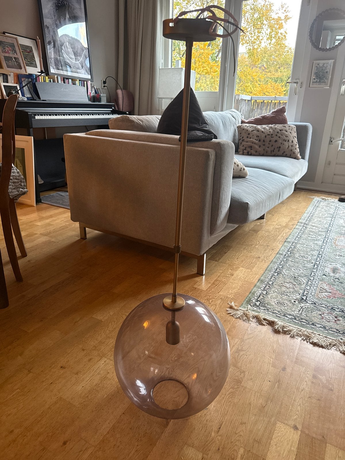 Glazen hanglamp - karwei finn, Ophalen, Gebruikt, Glas, E27 (groot)