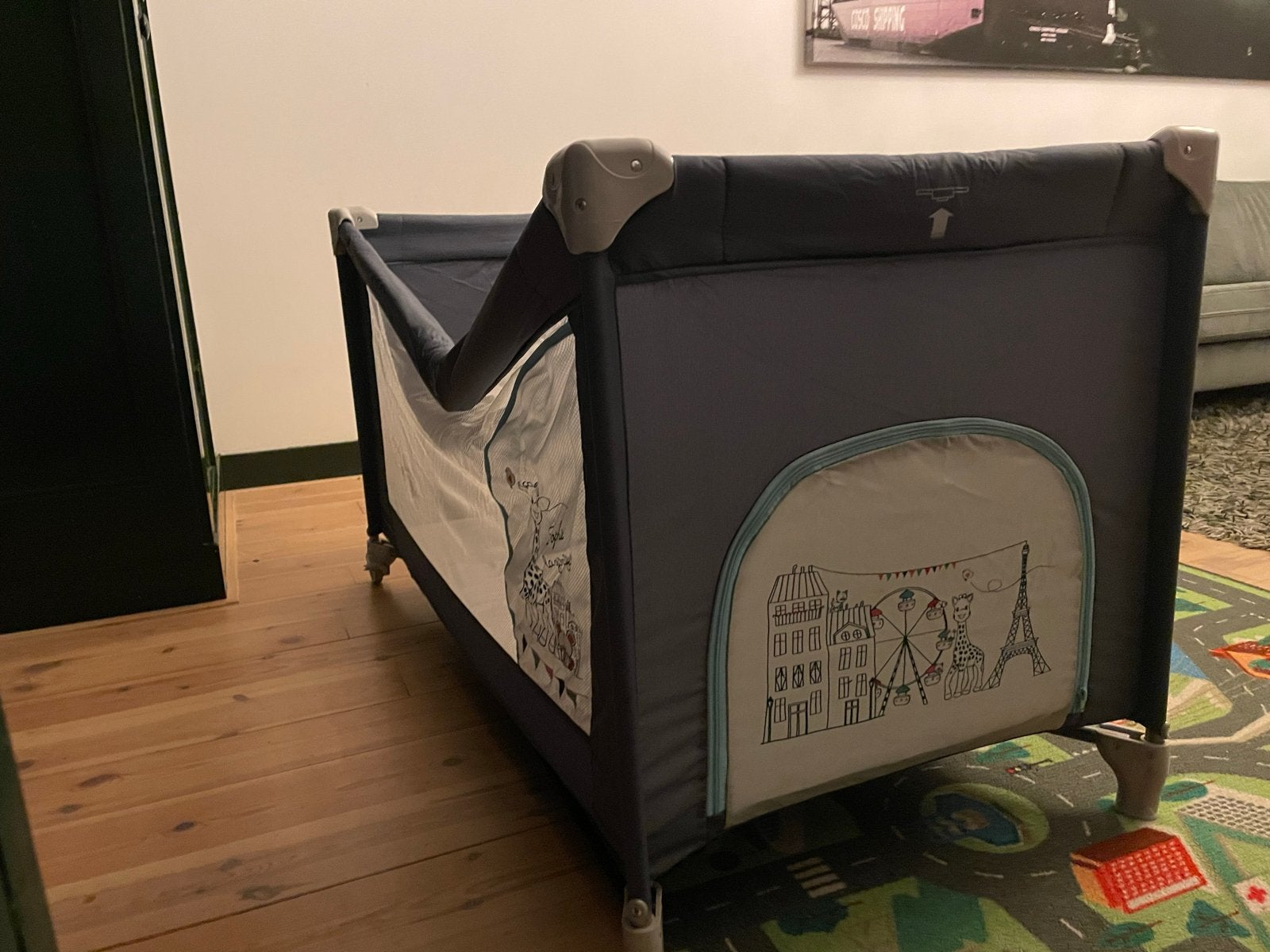 Campingbedje Sophie la Girafe, Ophalen, Gebruikt, Lattenbodem, Minder dan 140 cm