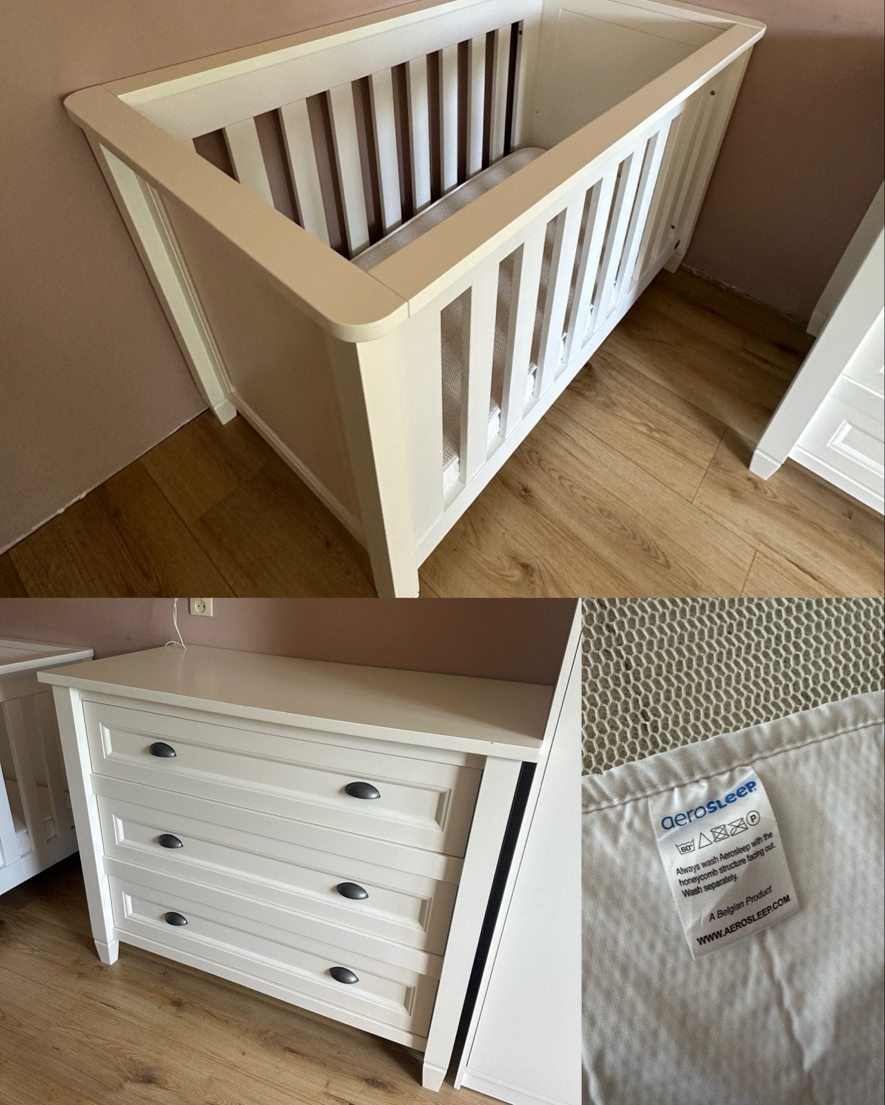 TWF commode en ledikant + aerosleep matras, Kinderen en Baby's, Kinderkamer | Commodes en Kasten, Ophalen, Gebruikt, 50 tot 70 cm