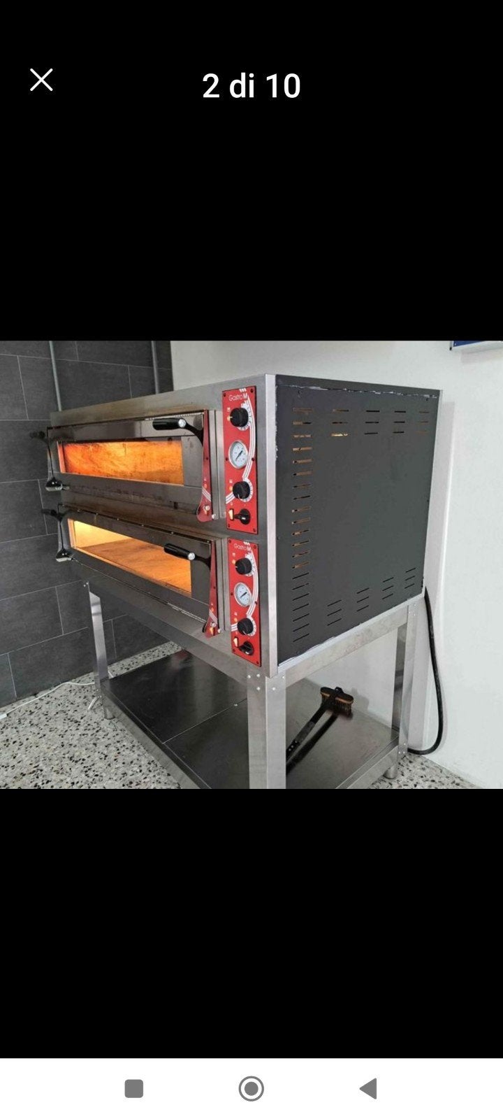 Professionele dubbele pizzaoven met onderstel, Ophalen, Gebruikt