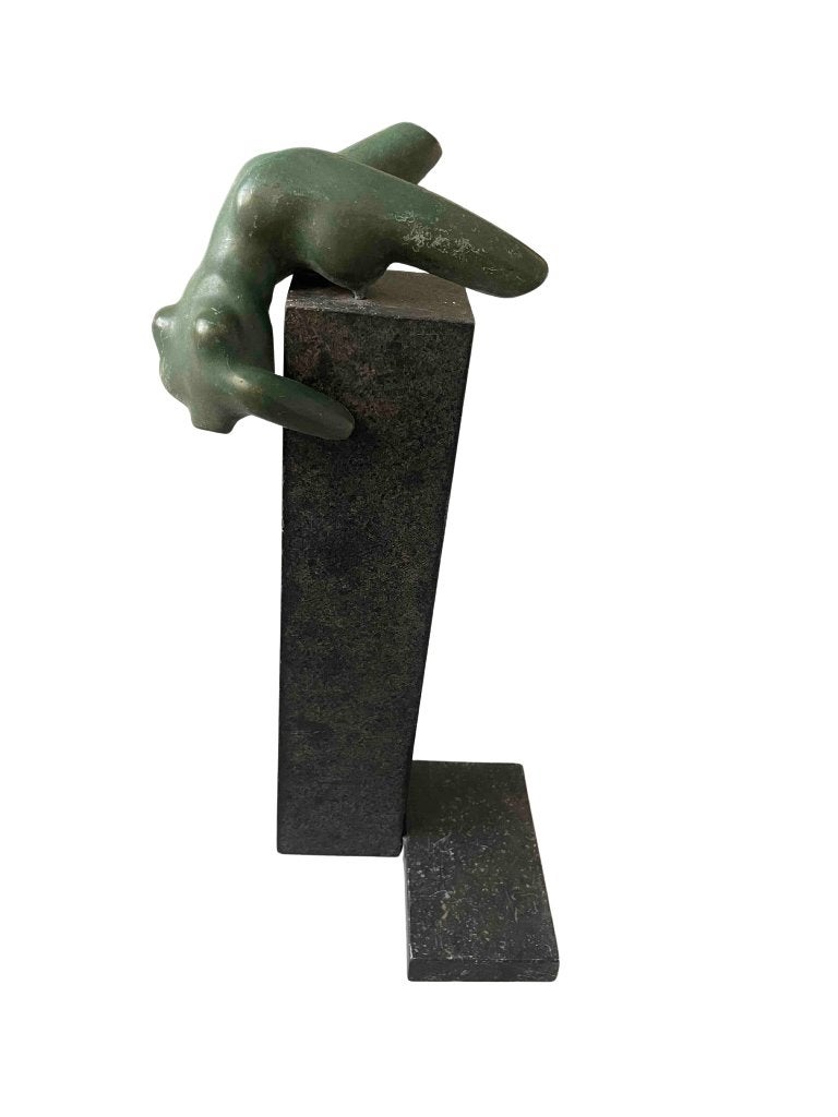 Abstract marmeren vrouwenbeeld op sokkel, Ophalen, 20 - 50 cm, Steen of Keramiek, Beeld
