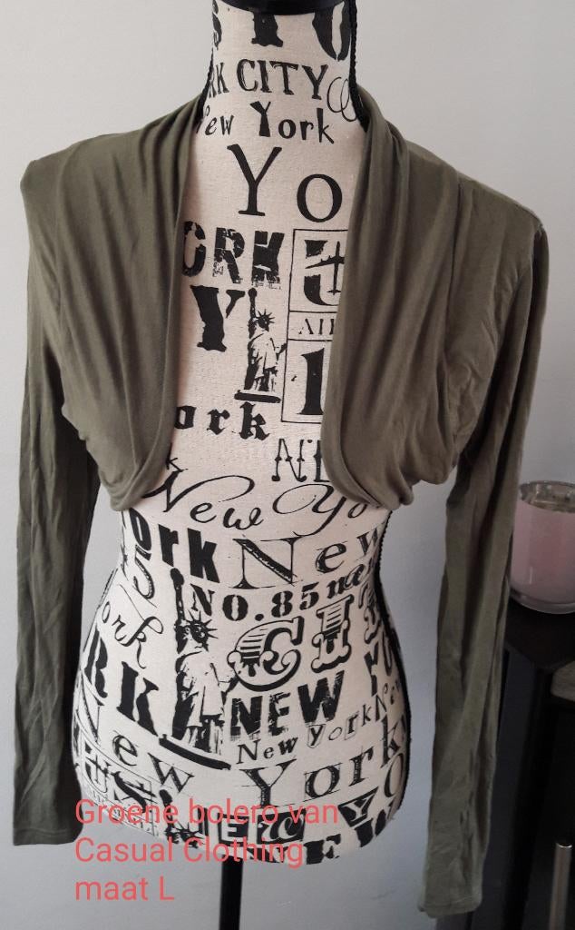 Groene bolero Maat L, Kleding | Dames, Ophalen of Verzenden, Zo goed als nieuw, Groen, Maat 42/44 (L)