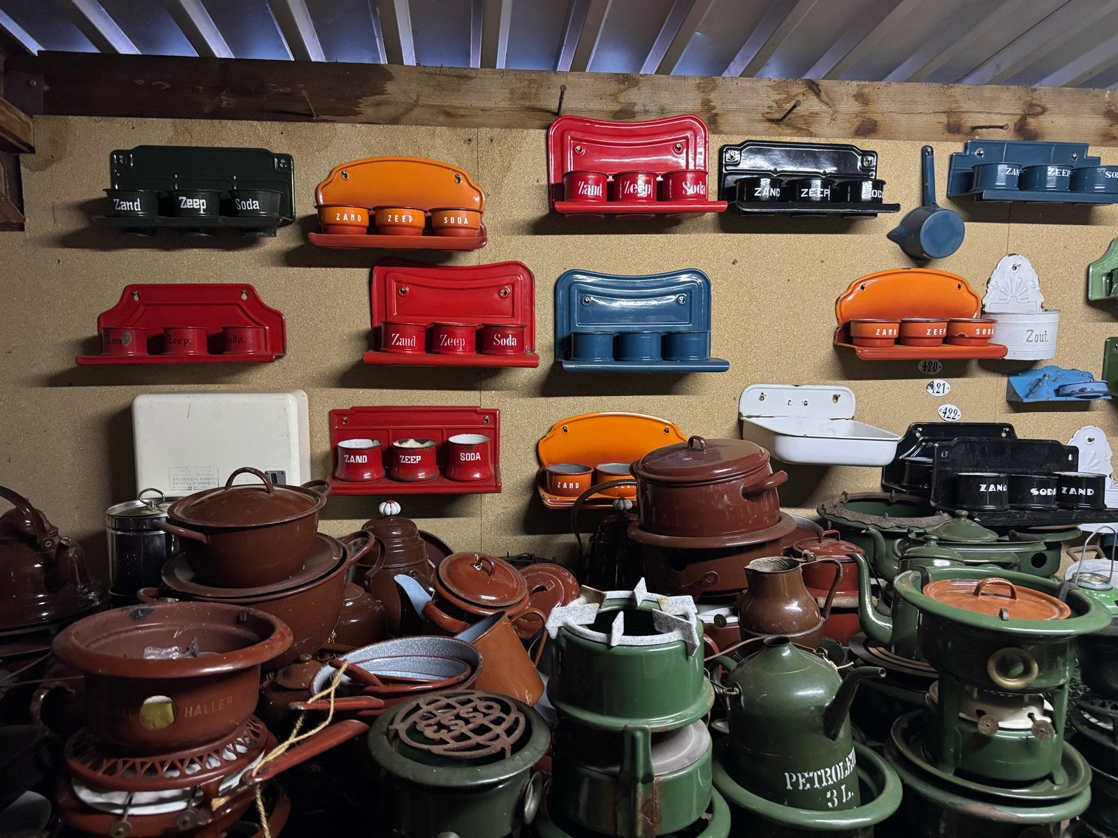 Uitgebreide collectie vintage emaille items, Ophalen of Verzenden