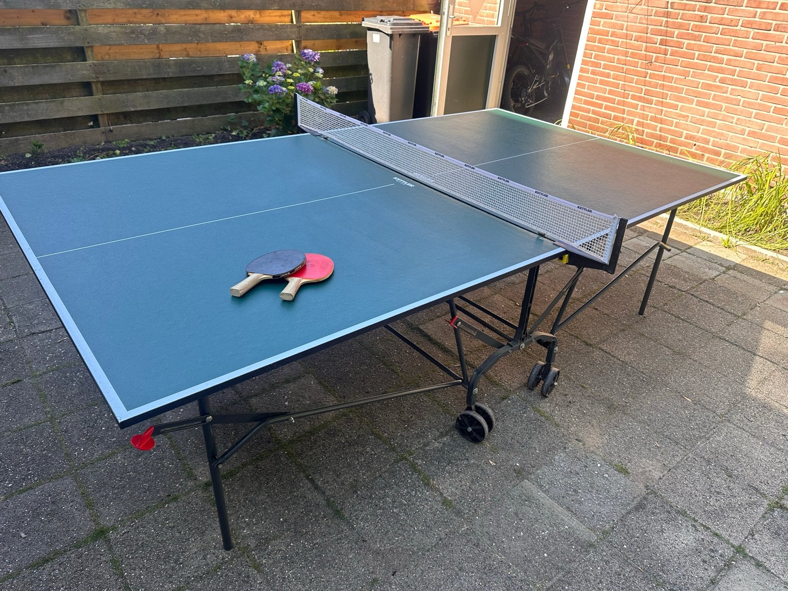 Kettler inklapbare tafeltennistafel met wielen, Ophalen of Verzenden, Gebruikt, Tafel Outdoor, Inklapbaar
