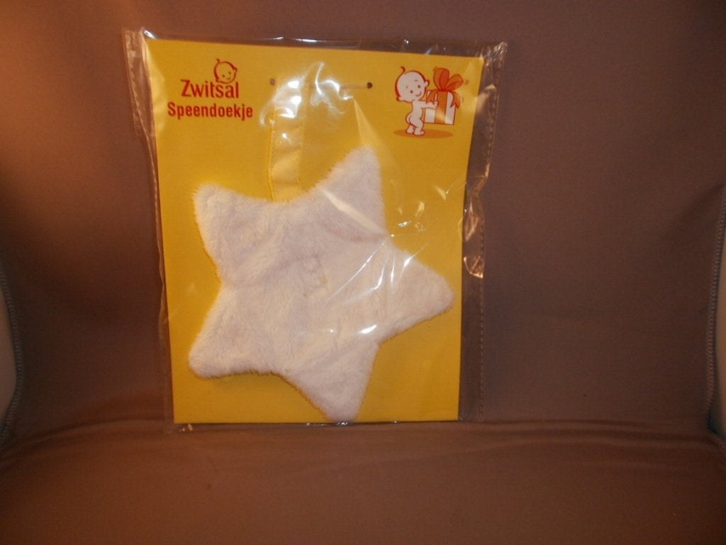 Zwitsal speendoekje witte ster geel speen lus Wit velours en, Kinderen en Baby's, Speelgoed | Knuffels en Pluche, Overige merken