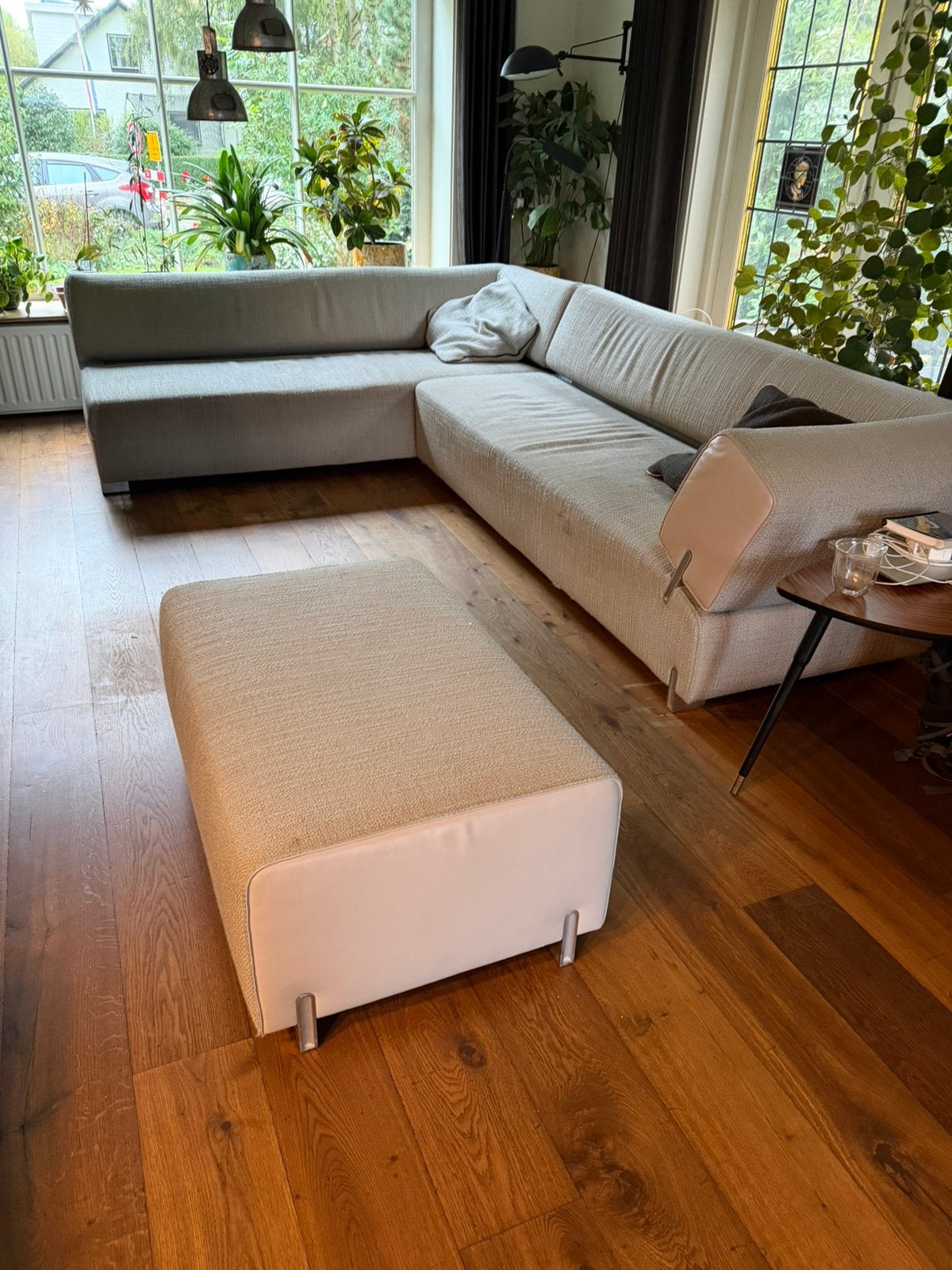 Leolux Collana Hoekbank incl. hocker, lichtgrijs, Ophalen, Gebruikt, Stof, Design