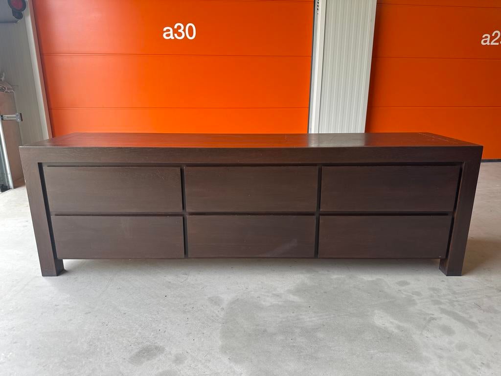 Mooie bruine TV kast van eikenhout, Ophalen, Eikenhout, Zo goed als nieuw, 200 cm of meer
