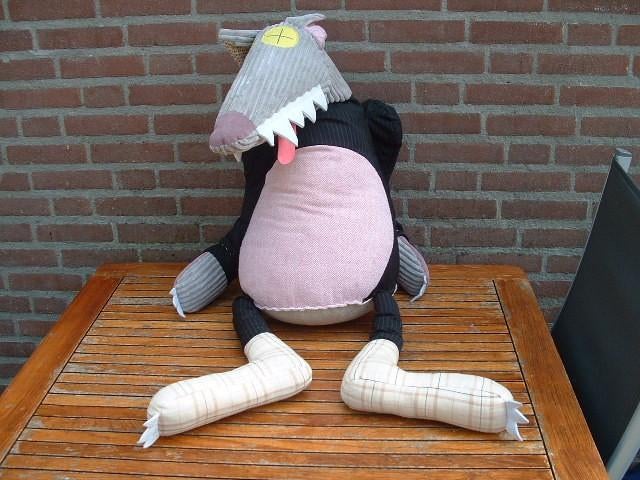 LES DEGLINGOS WOLF BIGBOS MEGAGROOT BREDE GRIJZE, Ophalen of Verzenden, Nieuw, Overige typen
