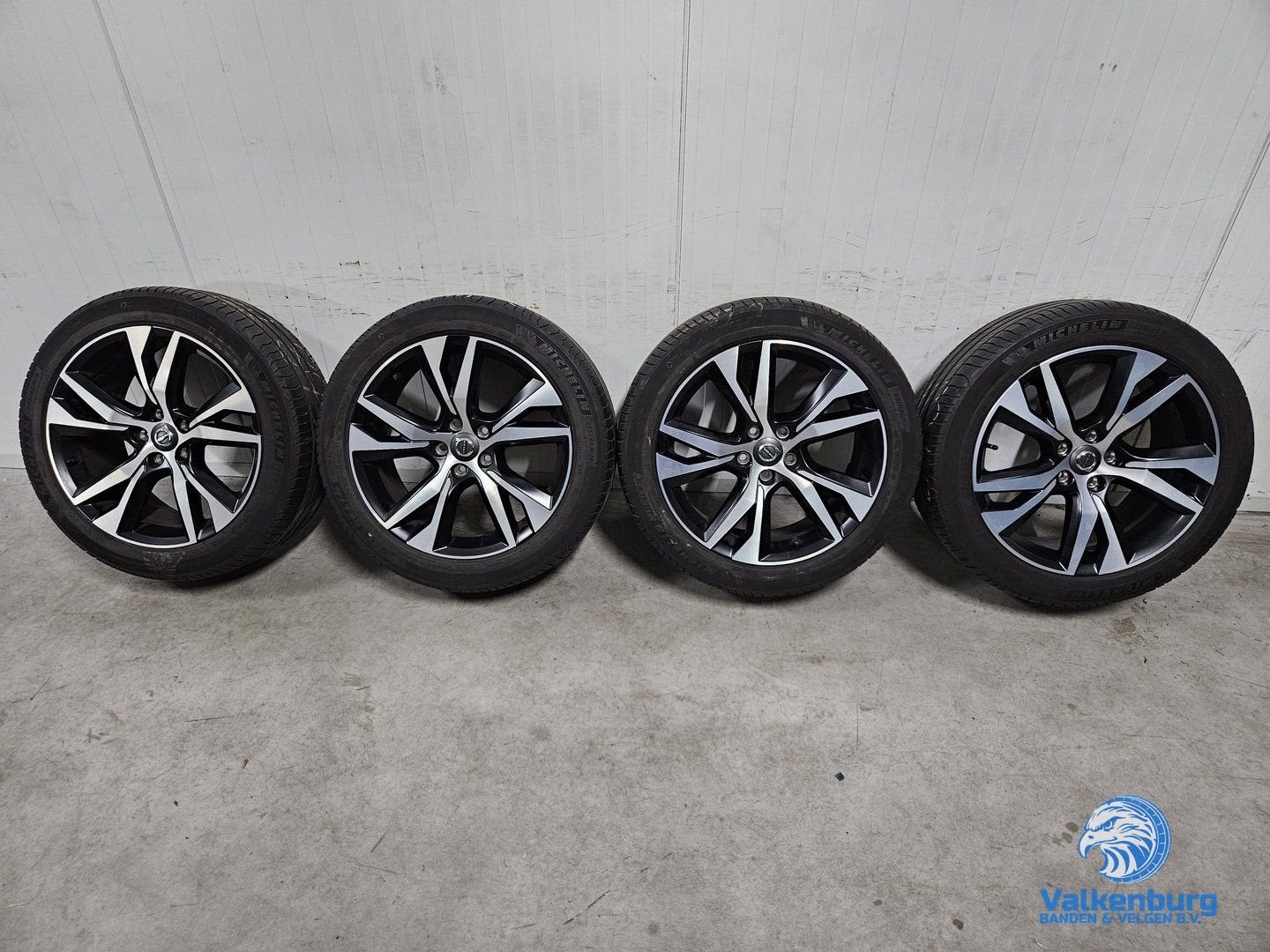 Originele Volvo S60 V60 5-Double Spoke Matt Black Diamond Cu, Auto-onderdelen, 18 inch, Gebruikt, -, -