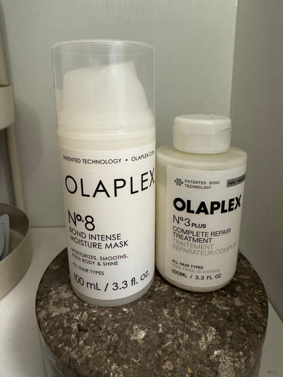 Olaplex No. 3 en No. 8 - Haarverzorging set, Sieraden, Tassen en Uiterlijk, Uiterlijk | Haarverzorging, Ophalen of Verzenden, Gebruikt