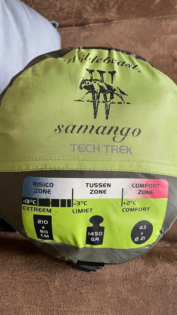 Wildebeast Samango Tech Trek Slaapzak - Comfortabel & Licht, Caravans en Kamperen, Slaapmatten, Ophalen, Zo goed als nieuw