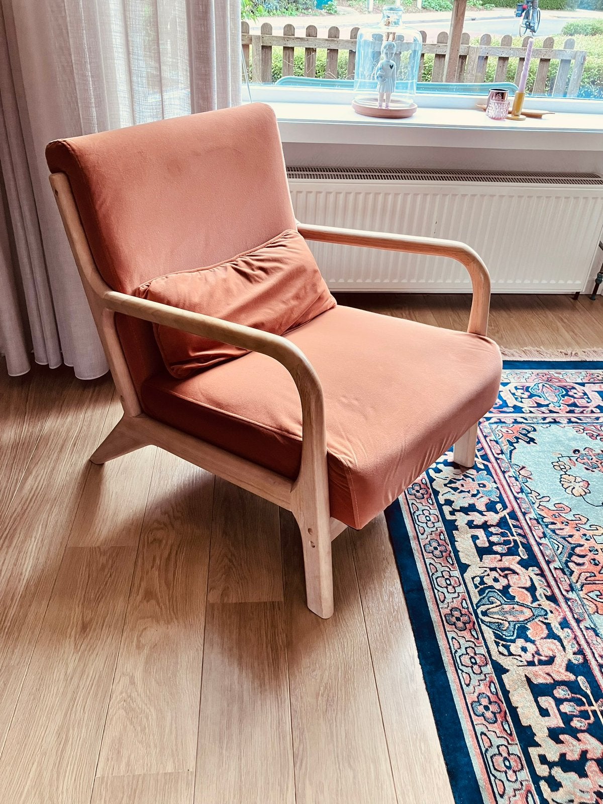 Woood fauteuil Mark, Ophalen, 75 tot 100 cm, Zo goed als nieuw, Stof