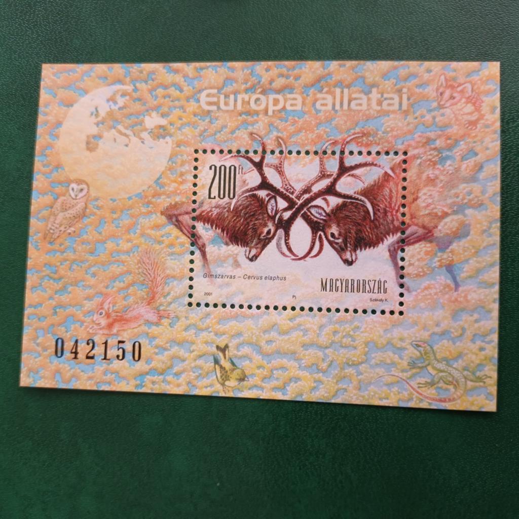 Hungarie 2001 block fauna MNH, Verzenden, Overige landen, Gestempeld