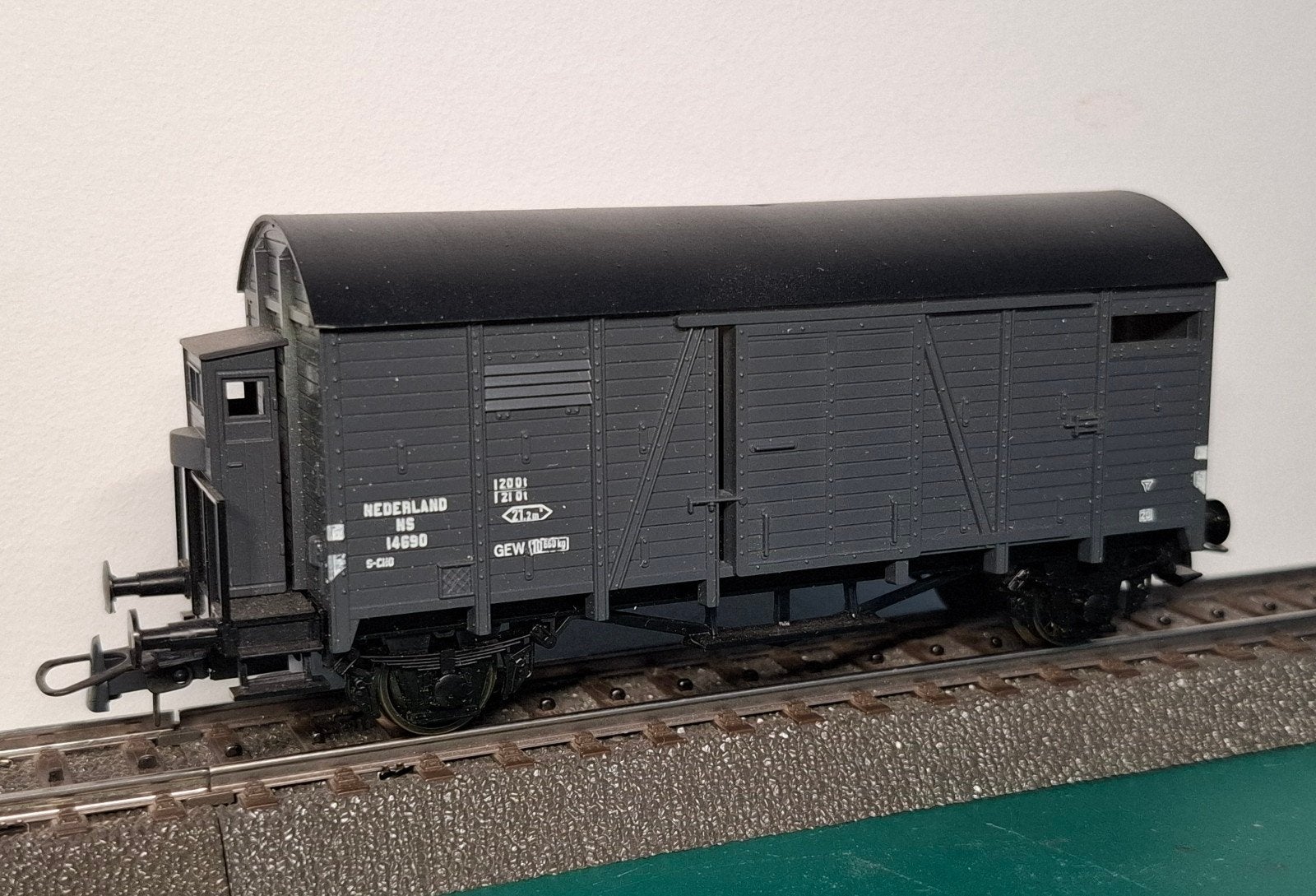 Liliput NS gesloten goederenwagen H0 1:87, Hobby en Vrije tijd, Gebruikt, Gelijkstroom of Wisselstroom, Wagon, Ophalen of Verzenden