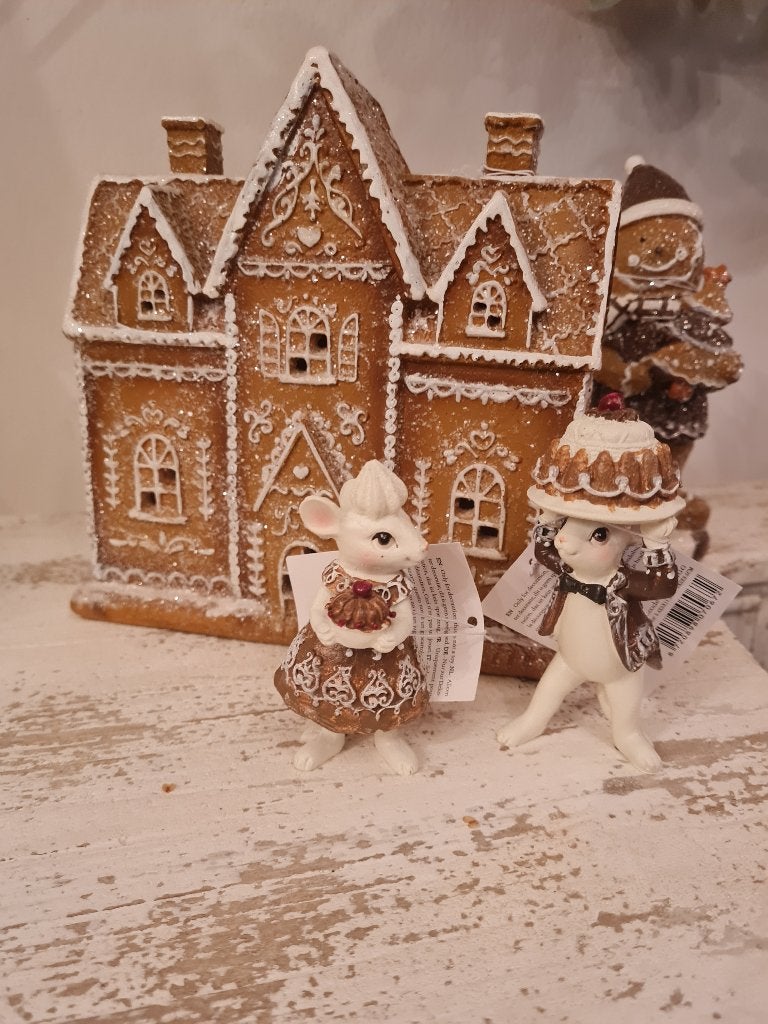 kerstbeeldjes muisjes gingerbread p/st 9.95 foto 1t/m 3, Diversen, Heikant 21 Kaatsheuvel, Belle Vieille Brocante, Nieuw, Ophalen of Verzenden