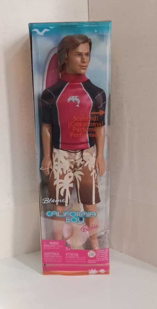 Barbie Mattel Ken Blaine California Boy met doos zonnebril, Verzamelen, Poppen, Ophalen of Verzenden, Zo goed als nieuw, Pop