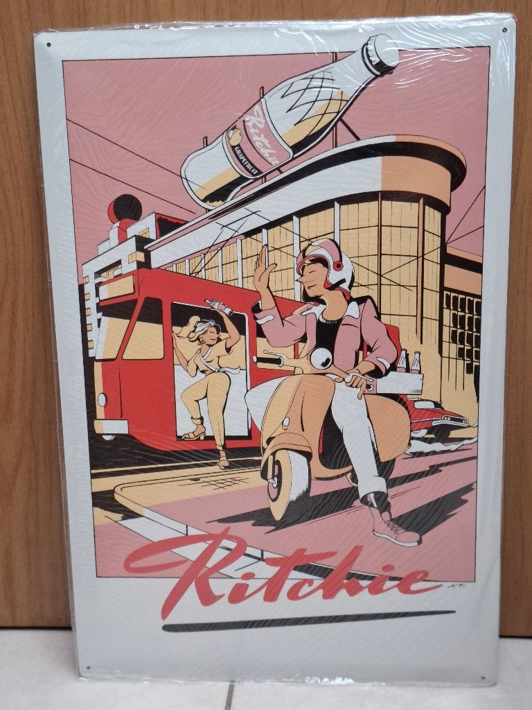 Nieuw reclamebord Ritchie limonade 60 x 40 cm, Verzamelen, Ophalen of Verzenden, Nieuw, Reclamebord