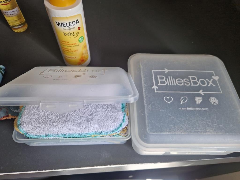 BilliesBox met wasbare billendoekjes, Kinderen en Baby's, Badjes en Verzorging, Ophalen of Verzenden, Gebruikt