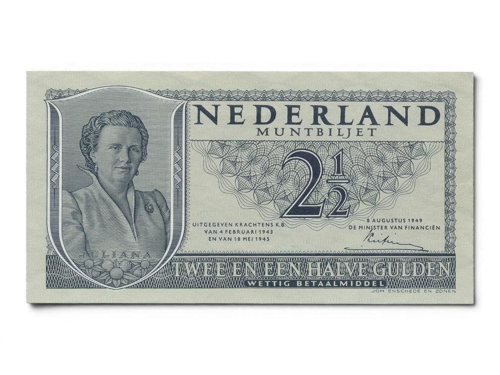 Nederland 2,5 Gulden 1949 Juliana, Ophalen of Verzenden, 2½ gulden, Los biljet