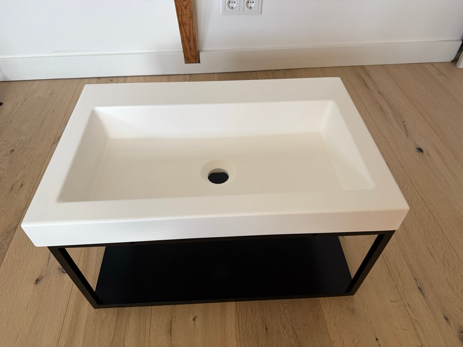 Nieuw wasmeubel met mat witte waskom (60x40x32cm), Ophalen, Nieuw, Wastafel