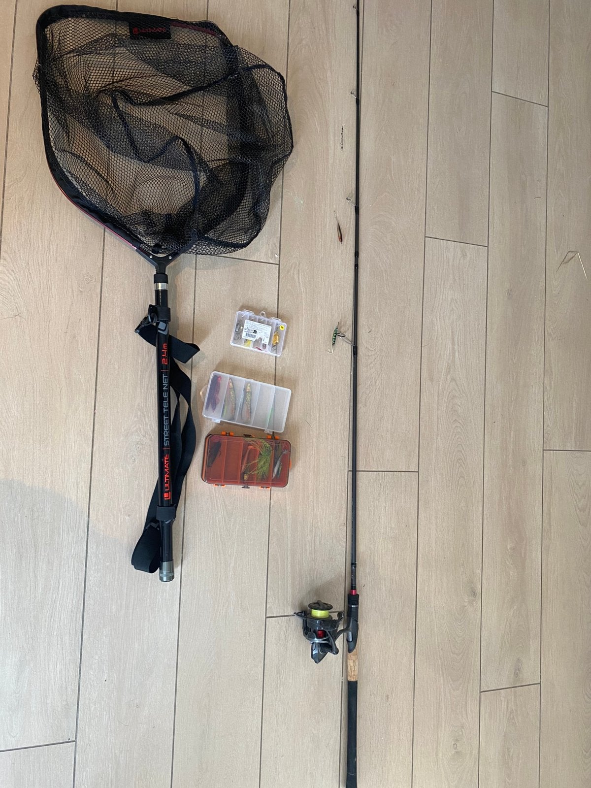 Complete Spro CRX Roofvis Set Hengel Molen Net Kunstaas, Ophalen, Zo goed als nieuw