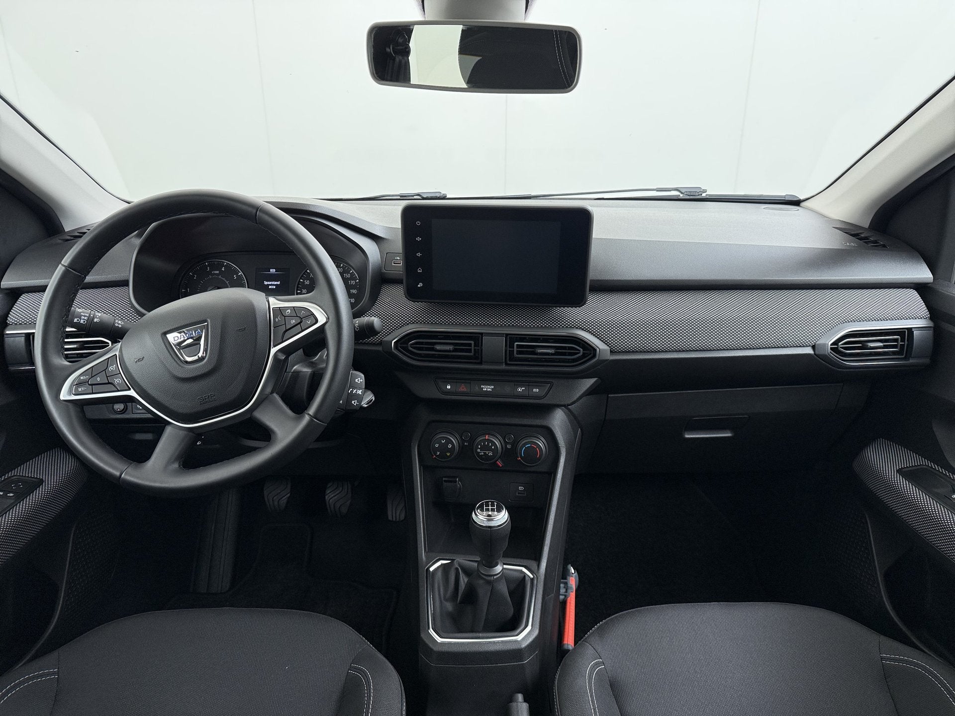 Dacia Sandero 1.0TCe 92PK 5Drs Navi Airco Apple Carplay Andr, Auto's, Voorwielaandrijving, Stof, Wit, Origineel Nederlands