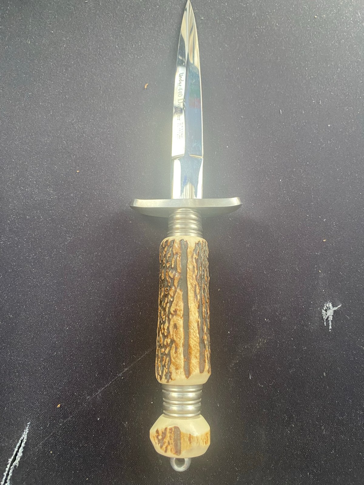 Linder 440 Dagger met hertshoorn handvat en schede, Verzenden