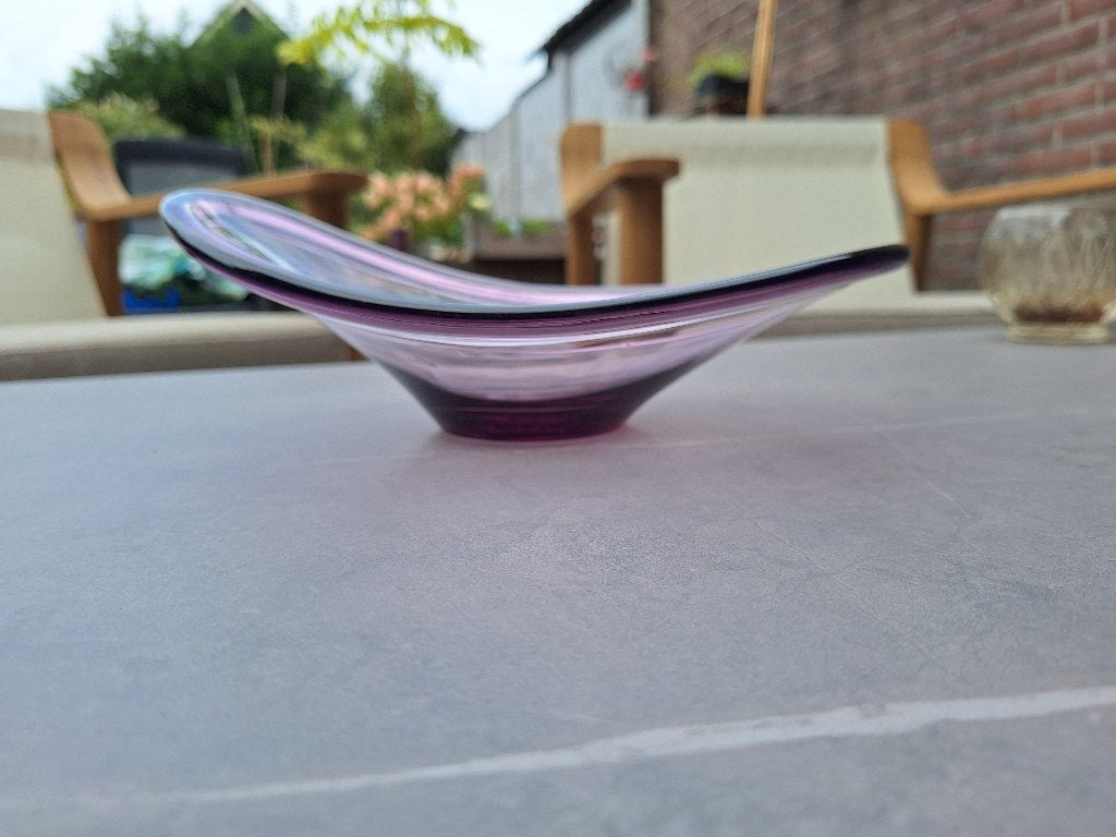 Deens design schaal lila, Schaal, Ophalen of Verzenden, Ovaal, Glas
