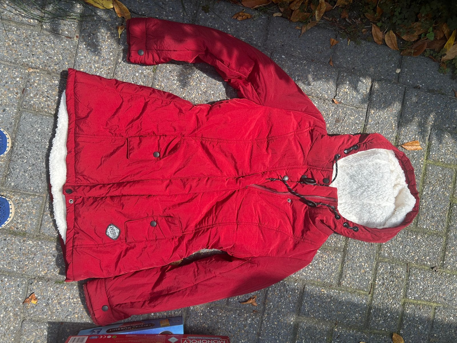 Nieuwe rode jas met teddy voering - Maat XL, Ophalen of Verzenden, Nieuw, Maat 46/48 (XL) of groter, Rood