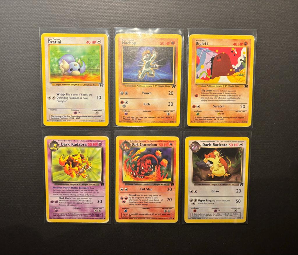 Pokémon kaarten set: Dratini, Machop, Diglett, Kadabra, Char, Ophalen of Verzenden, Gebruikt, Meerdere kaarten