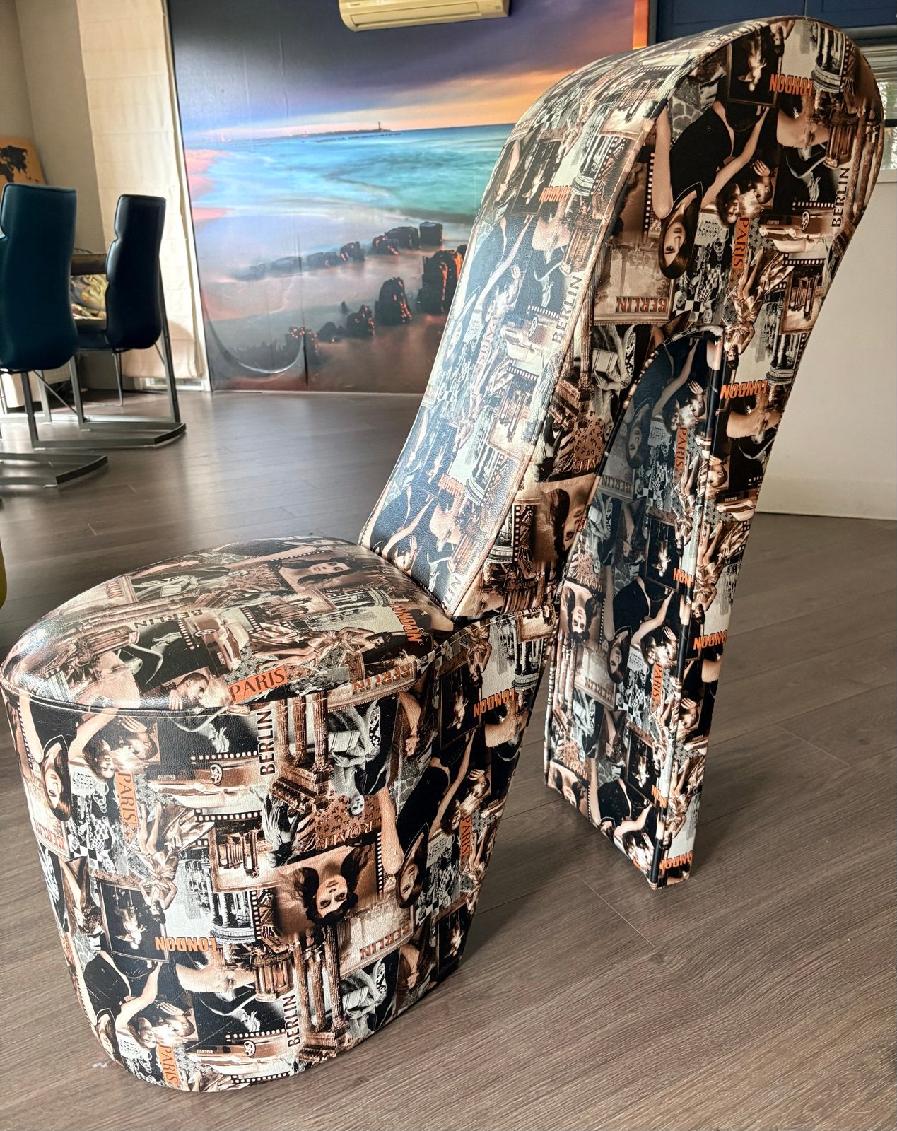 Unieke Hoge Hak Stoel - Pop Art Design, Huis en Inrichting, Ophalen, Gebruikt, Overige kleuren, Eén