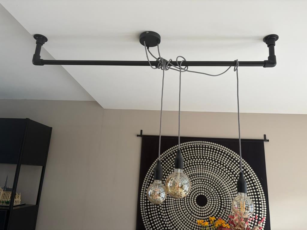 Zelfgemaakte hanglamp, Huis en Inrichting, Lampen | Hanglampen, Ophalen