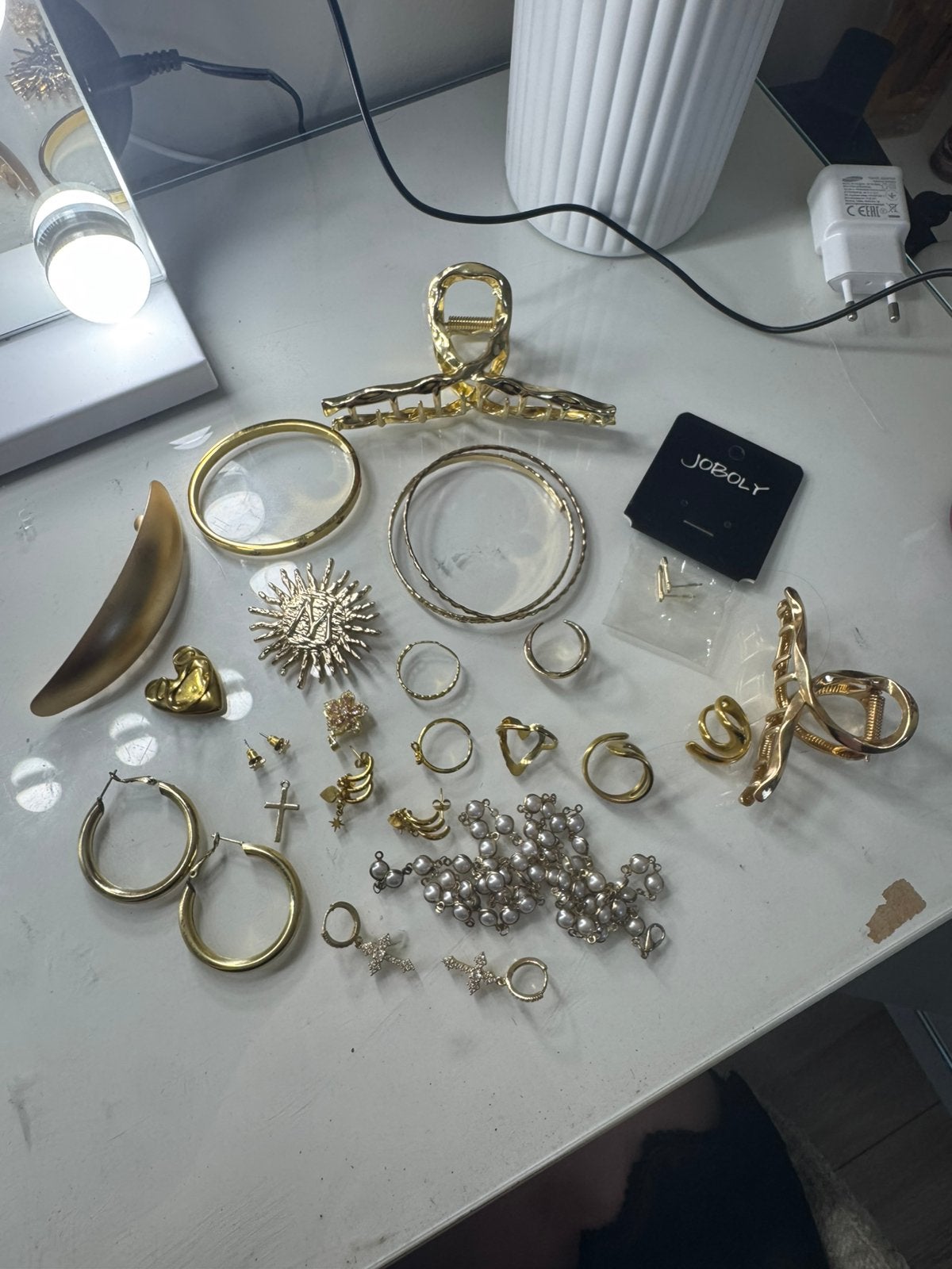 Grote goudkleurige sieraden bundel, Verzenden, Gebruikt