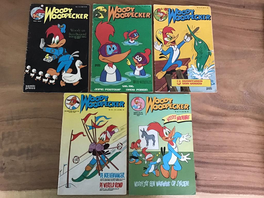 5 Woody Woodpecker stripboeken - Vintage collectie, Meerdere stripboeken, Ophalen of Verzenden, Gelezen