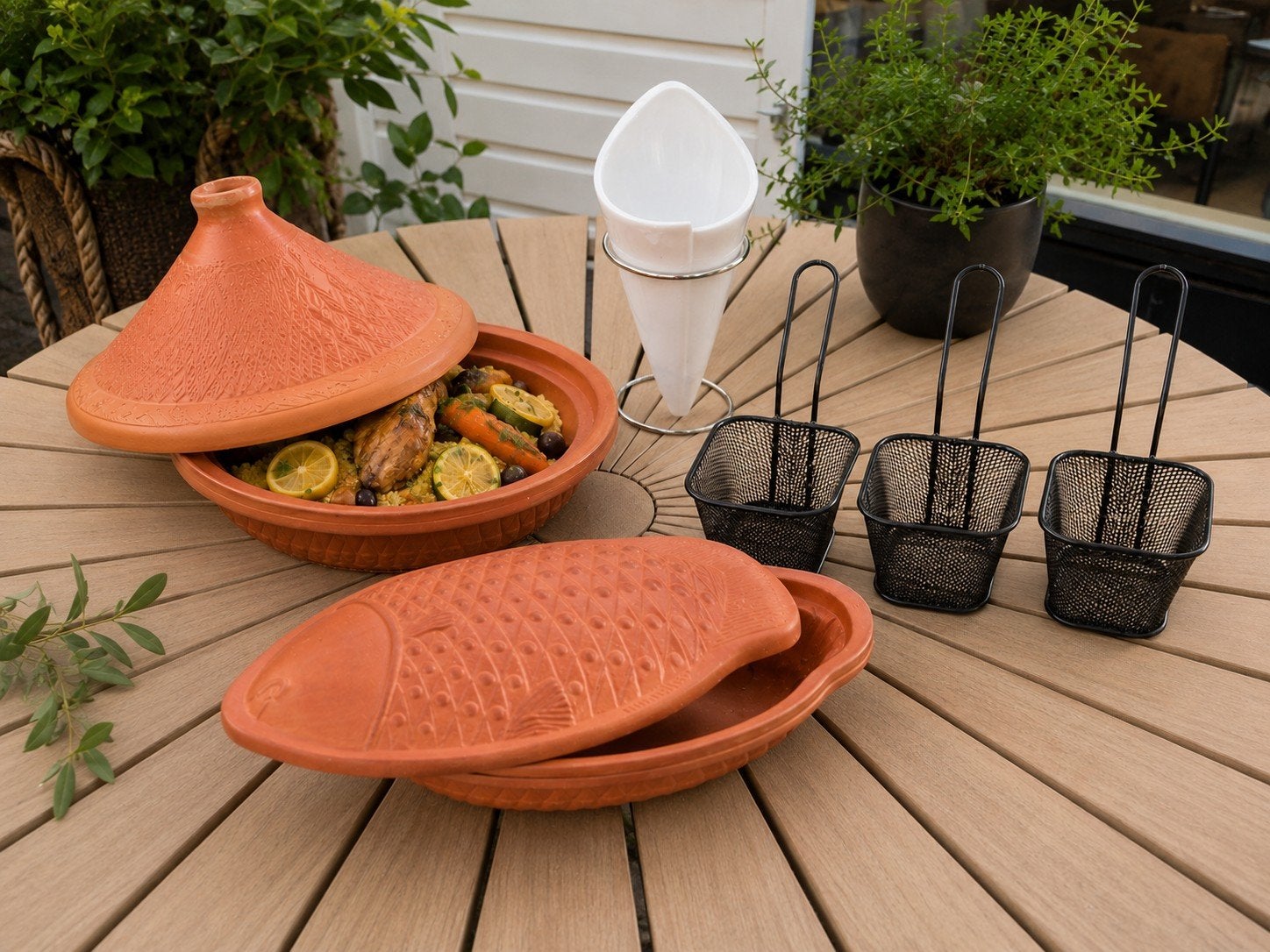 Mediterrane / catering decoratie & serveerset, Ophalen, Nieuw, Natuurlijk materiaal