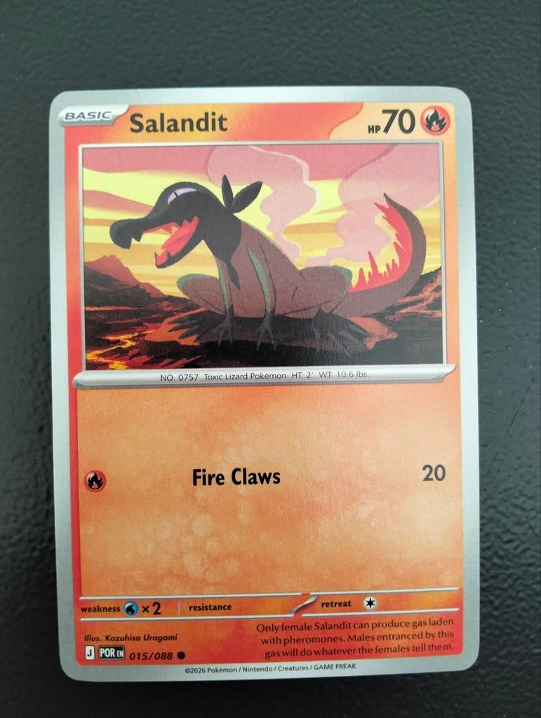 Pokémon Salandit kaart - Nieuwstaat, Ophalen of Verzenden, Nieuw, Losse kaart