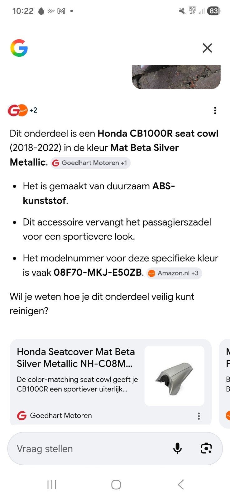 Seat cover honda, Motoren, Ophalen of Verzenden