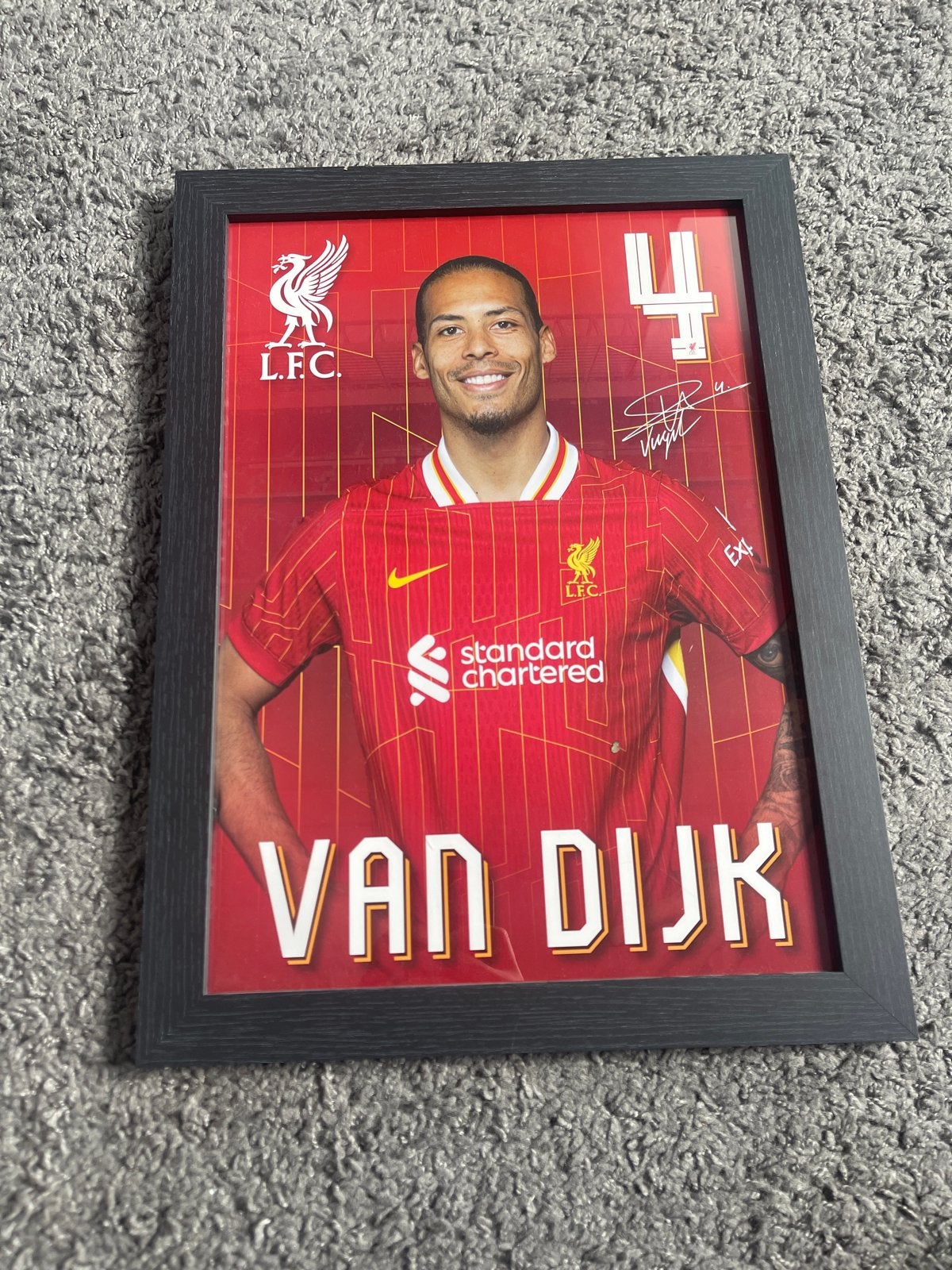 Van Dijk ingelijste print - Liverpool FC, Minder dan 50 cm, Ophalen of Verzenden, 5 – 50, Print