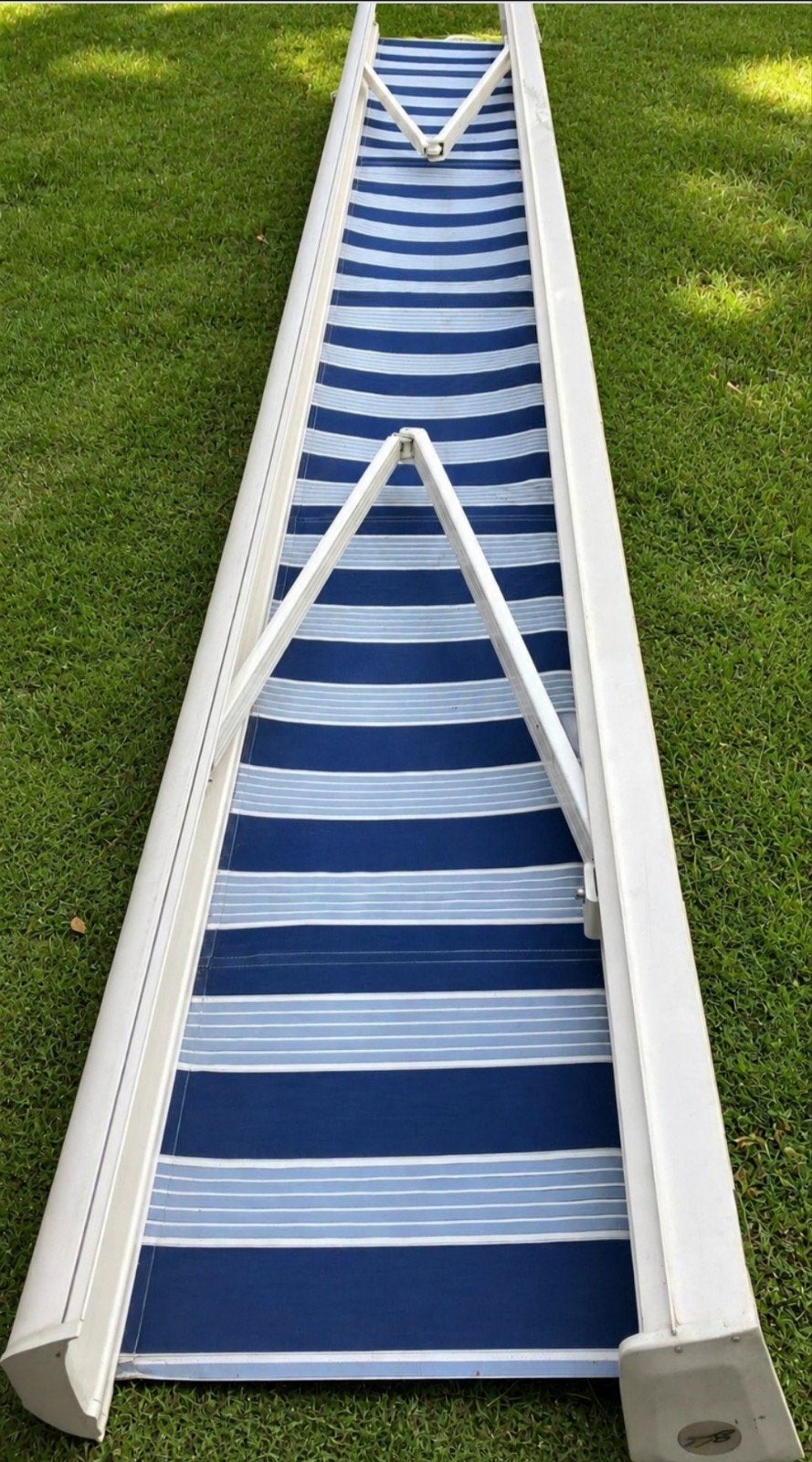 sunline Knikarmscherm 595x250cm elektrisch/afstandb, Ophalen, 450 cm of meer, Elektrisch, 150 tot 300 cm