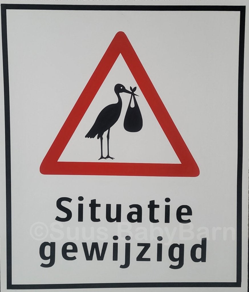 Leuk Geboortebord Situatie Gewijzigd in diverse uitvoeringen, Ophalen of Verzenden, Geboortebord
