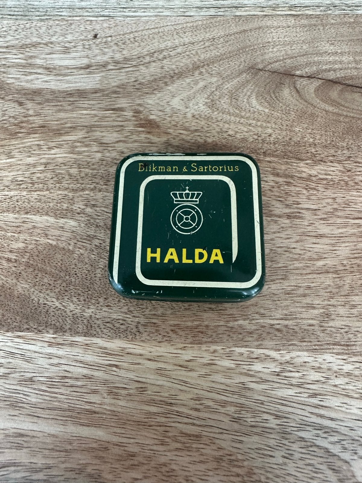 Vintage Halda blikje van Eijkman & Sartorius, Verzamelen, Ophalen, Gebruikt, Overige, Overige merken