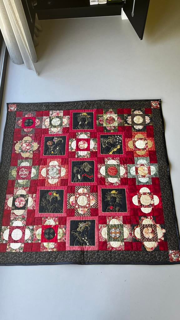 Wandkleed quilt, japanse stijl, handgemaakt, uniek, japandi, Ophalen, Vierkant, Quilt, japanse stijl, Zo goed als nieuw