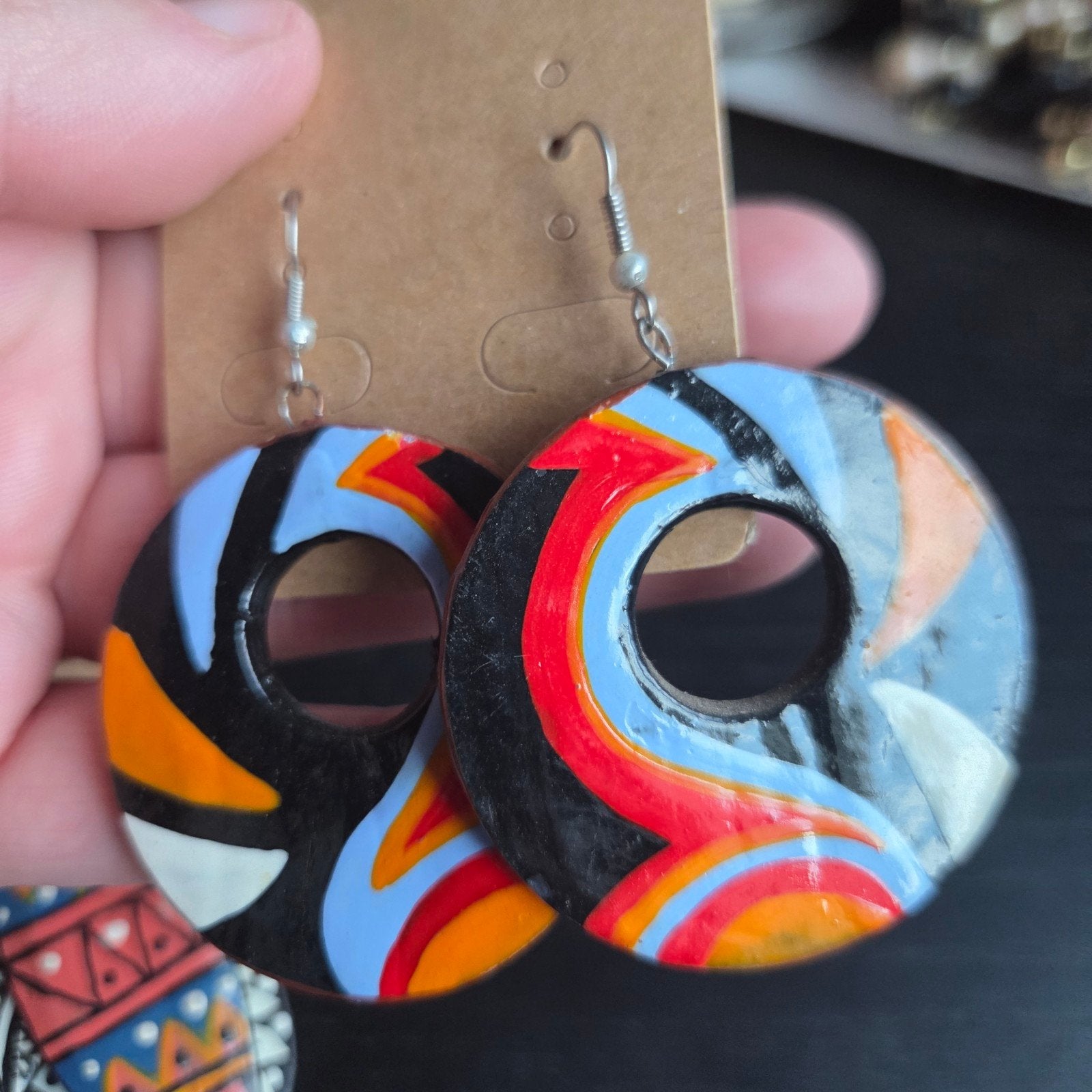 Oorbellen hout, Ophalen of Verzenden, Bruin, Overige materialen