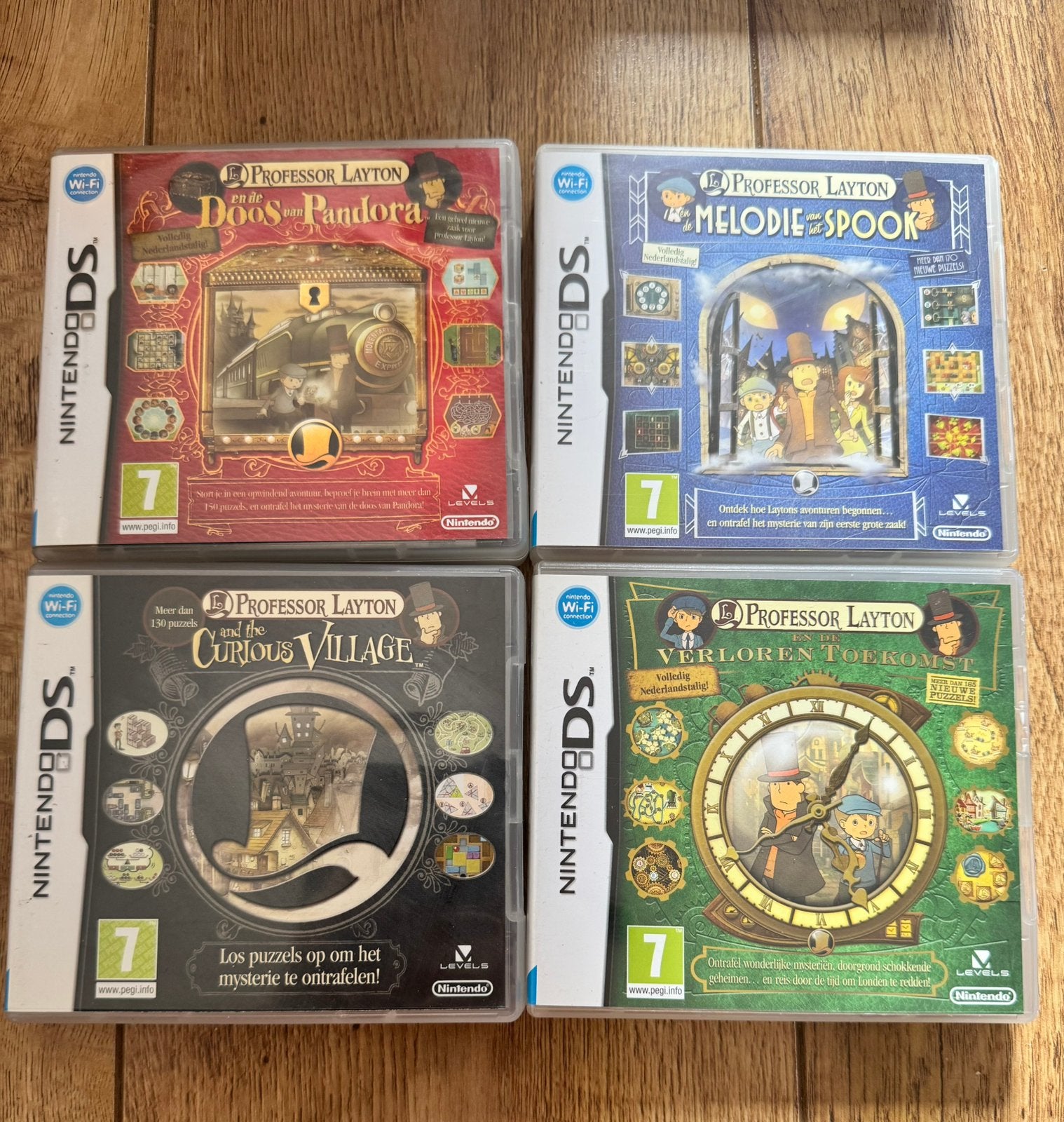4x ds spel van professor layton, Ophalen, Puzzel en Educatief, 1 speler, Zo goed als nieuw