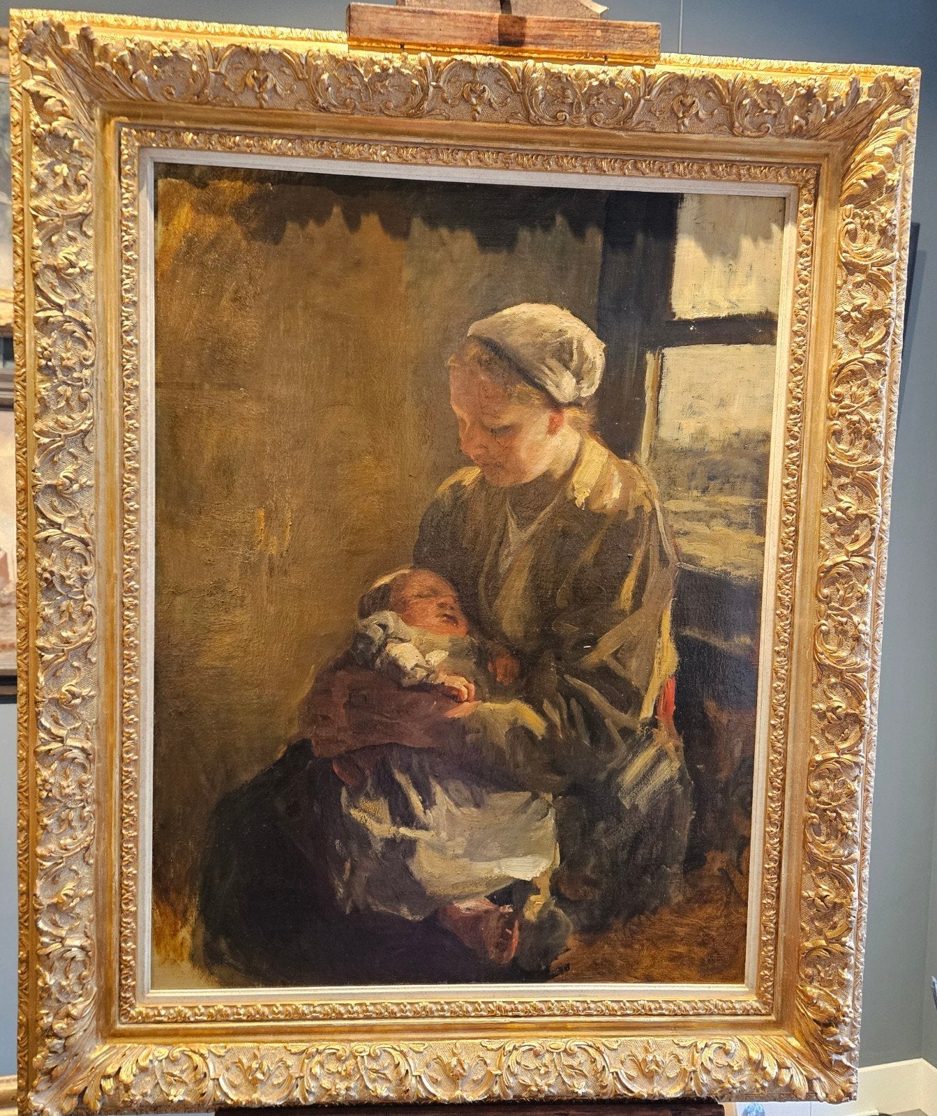 Schilderij Albert Neuhuys (1944-1914)echtgouden gregor lijst, Ophalen, Bijzondere lijst, Olieverf, Doek
