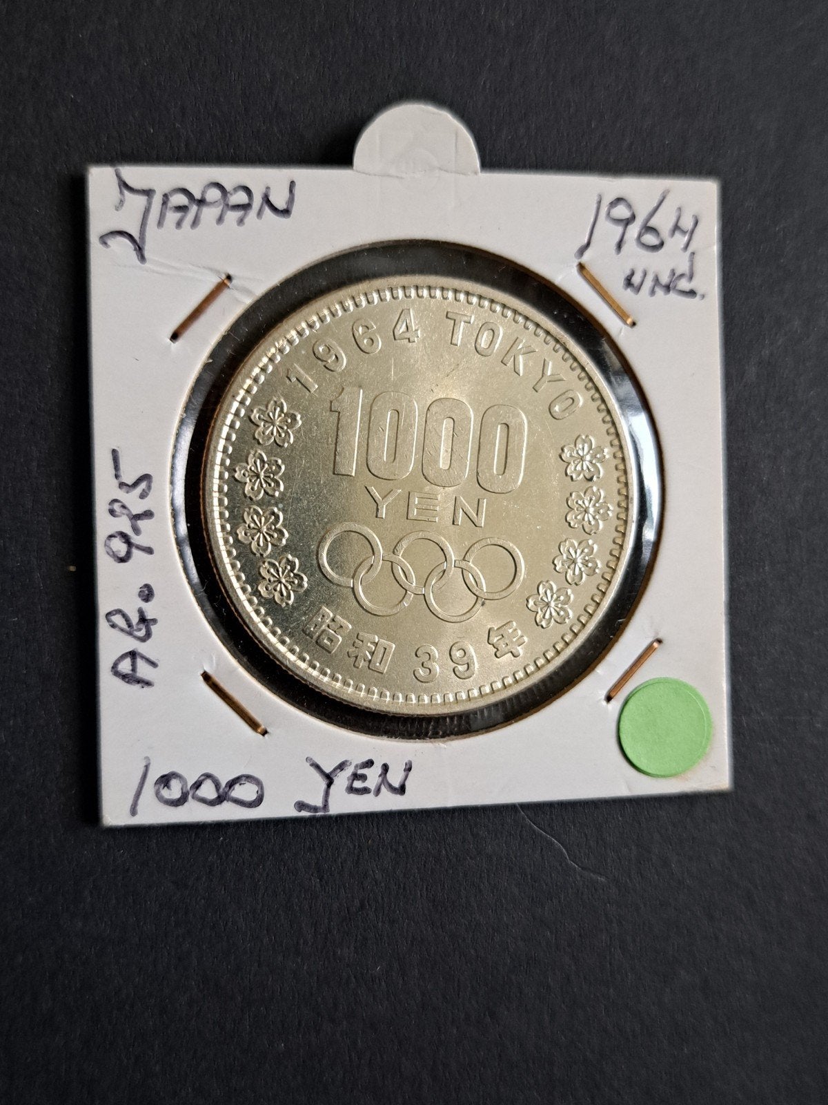 Japan 1000 yen 1964 Olympische Spelen Tokyo, Ophalen of Verzenden, Oost-Azië, Losse munt, Zilver