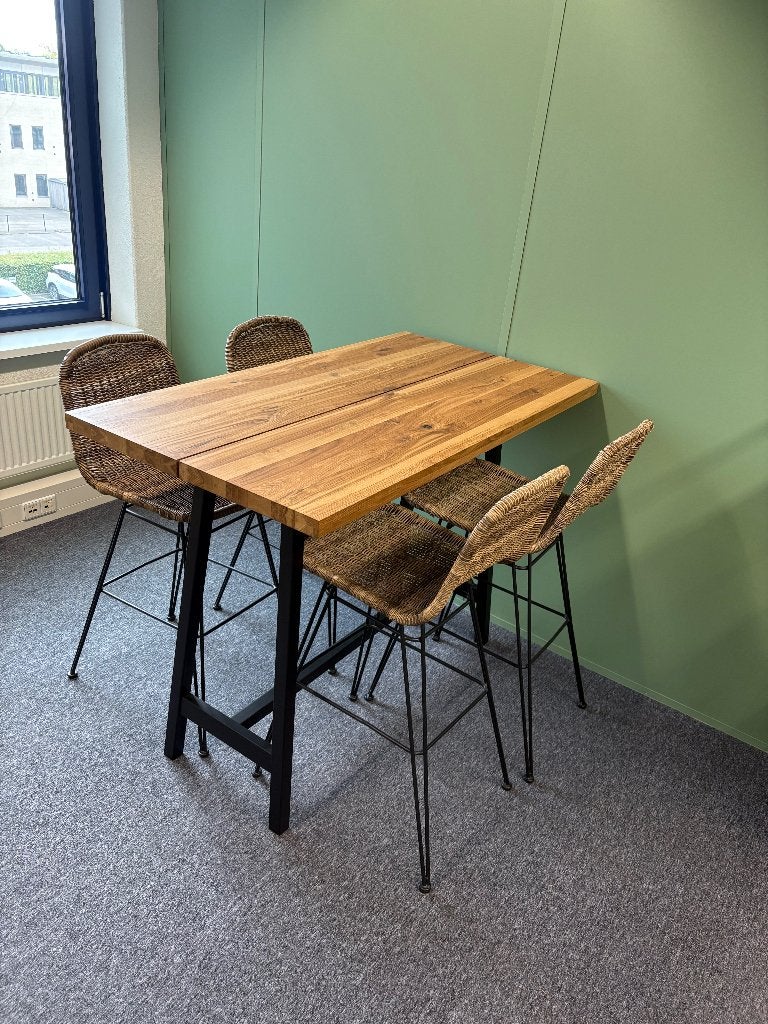 Hoge Tafel, Ophalen, 100 tot 150 cm, Teakhout, Zo goed als nieuw